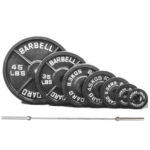 245lbs olympic weights and 7ft barbell