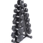 5-30Lbs rubber hex dumbbells and rack