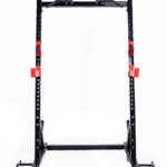Commercial grade half rack with spotter arms