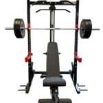 Commercial Half rack with bench, bar, weights