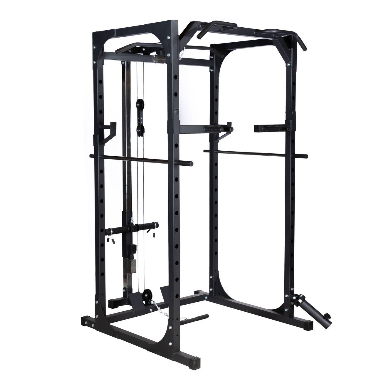 Functional Power Rack with lat pull down attachment