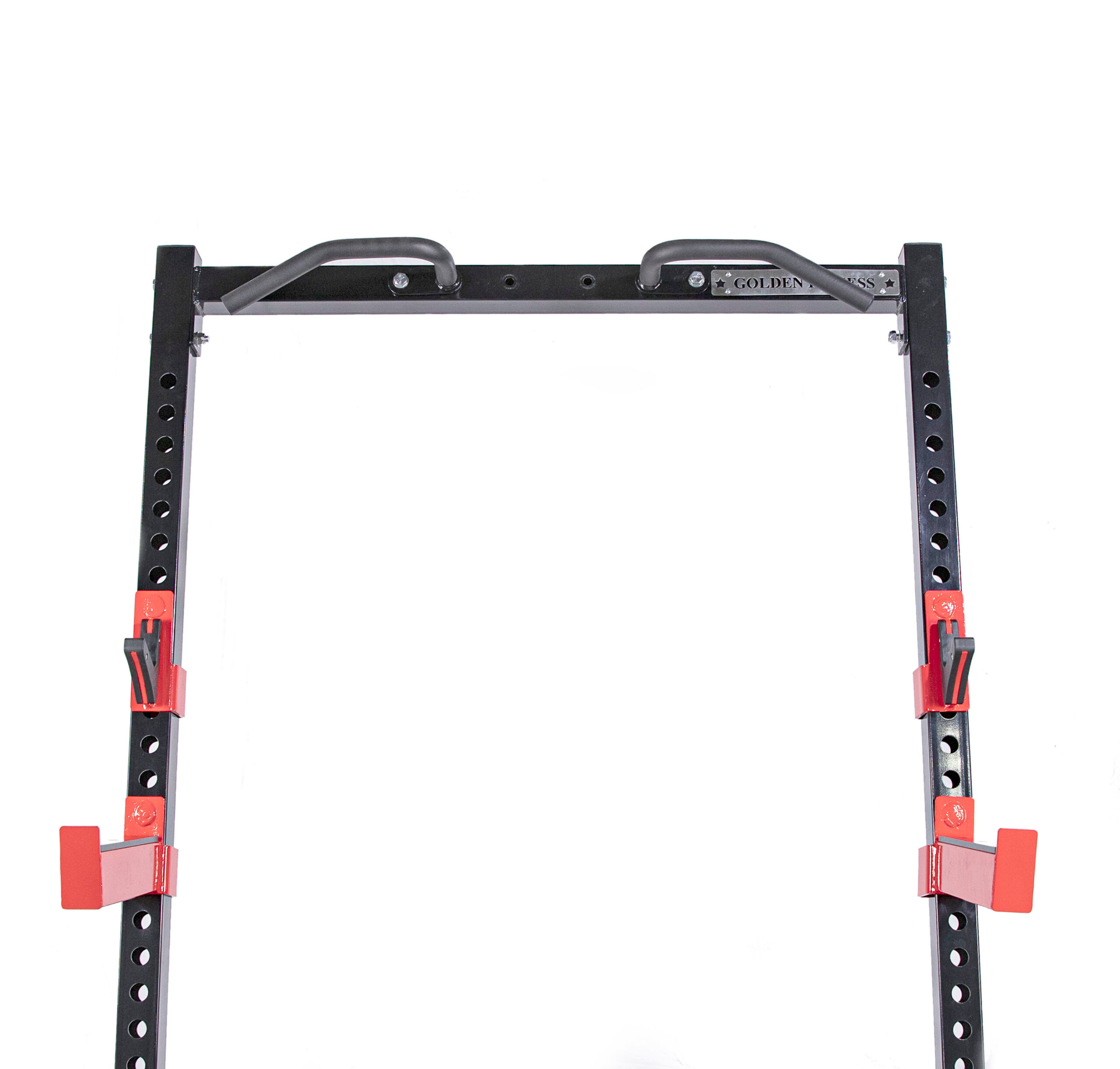 Commercial grade half rack with spotter arms