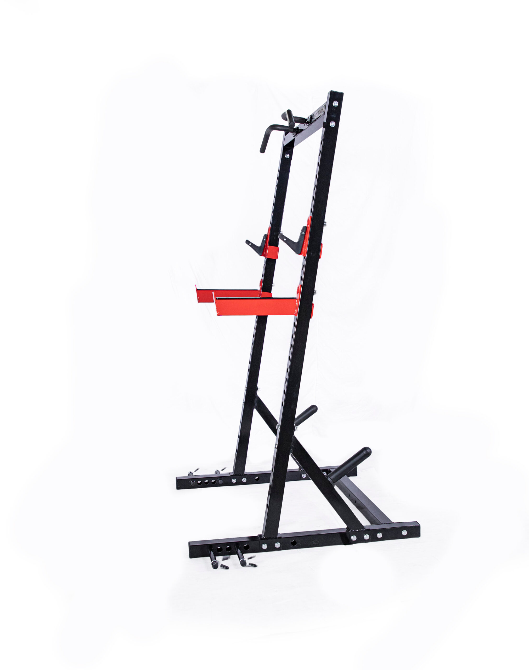 Commercial grade half rack with spotter arms