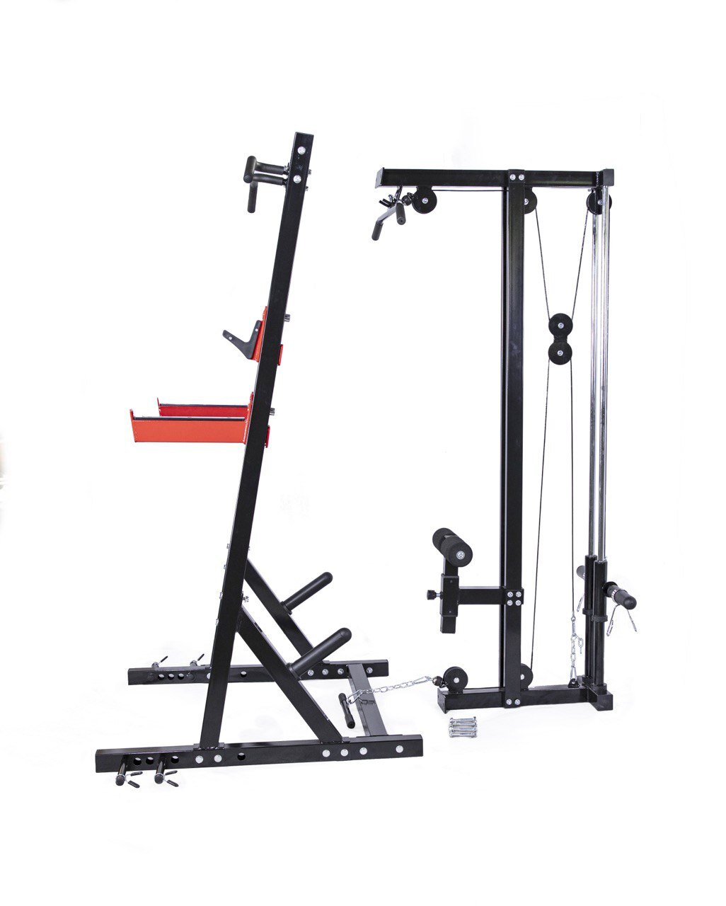 Commercial Half rack with bench, bar, weights